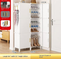 Premium 6-Door 18-Shelf Plastic Shoe Storage Cabinet | Dustproof Modular Shoe Organizer | White