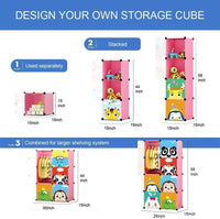 Premium 8-Door Kids Plastic Wardrobe – Panda Pink