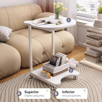 Premium Panda Side Table with Metal Base – White Marble