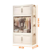 Premium 2-Door Modular Plastic Wardrobe with Hanging Section – White