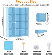 Premium 12-Door Ocean-Print Kids Plastic Wardrobe – Blue