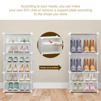 Premium 3-Door 6-Layer Plastic Shoe Storage Cabinet | Dustproof Modular Shoe Rack | White