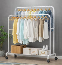 Premium Multifunctional Garment Stand with Shelves – White