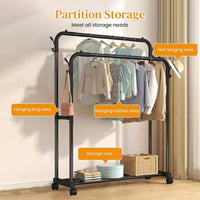 Premium Heavy-Duty Rolling Garment Rack – Black