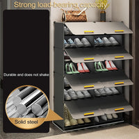 Premium 12-Shelf 6-Door Plastic Shoe Storage Cabinet – Grey