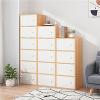 Premium Nordic Maple 6-Layer Wooden Storage Cabinet with Doors