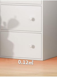 Premium Nordic White 6-Layer Wooden Storage Cabinet with Doors