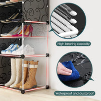 Premium 3-Shelf 1-Door Plastic Shoe Storage Cabinet – Black