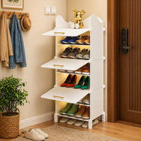 Premium 3-Door 6-Shelf Modular Plastic Shoe Storage Cabinet – White