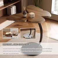 Premium Butterfly Side Table with Metal Base – Nut Brown