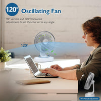 Premium 4000mAh Rechargeable Desk Fan with 4-Speed Modes – Silver