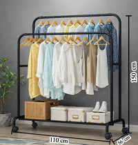 Premium Heavy-Duty Rolling Garment Rack – Black