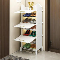 Premium 3-Door 6-Shelf Modular Plastic Shoe Storage Cabinet – White