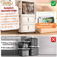 Premium 2-Door Modular Plastic Wardrobe with Hanging Section – White