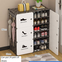 Premium 6-Door 12-Layer Double-Row Plastic Shoe Storage Cabinet | Dustproof Modular Shoe Rack | Black & White