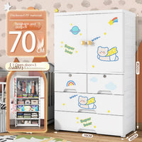Premium 1+4 Door Kids Plastic Wardrobe with Drawers – Bear