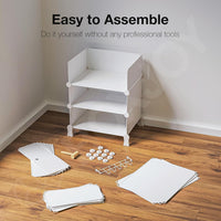 Premium 3-Door 6-Shelf Modular Plastic Shoe Storage Cabinet – White