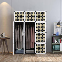 Premium 12-Door Square-Grid Kids Plastic Wardrobe – Black