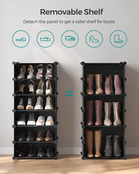 Premium 3-Door 6-Layer Plastic Shoe Storage Cabinet | Dustproof Modular Shoe Rack | Grey