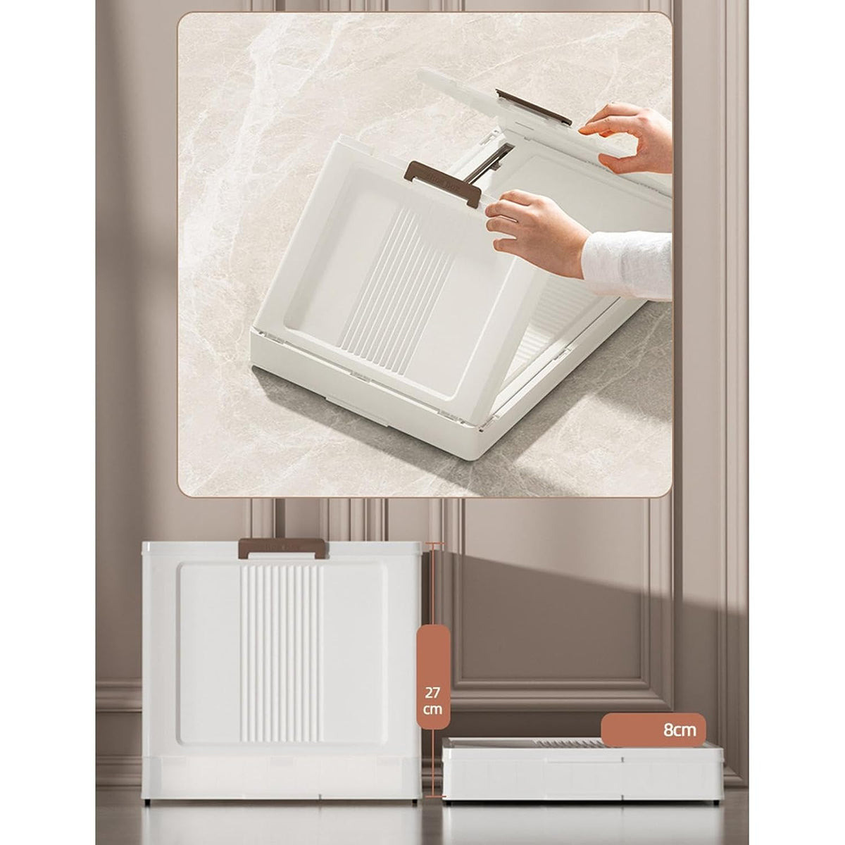Premium 1-Tier Foldable Plastic Storage Cabinet with Door – White