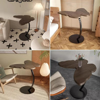 Premium Butterfly Side Table with Metal Base – Nut Brown