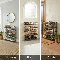 Premium 5-Tier Round Metal Shoe Rack