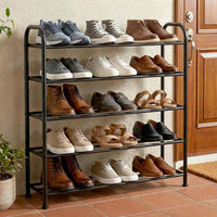 Premium 5-Tier Round Metal Shoe Rack