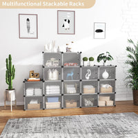 Premium 6-Door 12-Shelf Plastic Shoe Storage Cabinet | Dustproof Modular Shoe Organizer | Grey