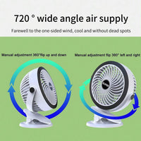 Premium 6-Inch Rechargeable Mini Clip Fan with 5-Speed Modes – Black