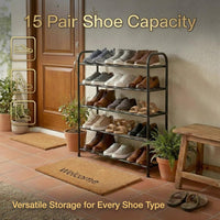 Premium 5-Tier Round Metal Shoe Rack
