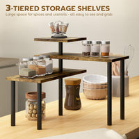 Premium 3-Tier Adjustable Corner Storage Shelf – Brown