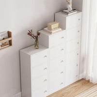 Premium Nordic White 5-Layer Wooden Storage Cabinet with Doors