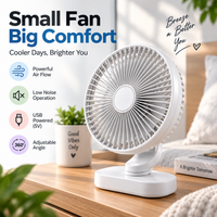 Premium 6.5-Inch Rechargeable Desk Fan with Adjustable Speed & Oscillation – White