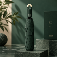 Premium Round Clip Folding Umbrella – Green