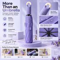 Premium Round Clip Folding Umbrella – Purple