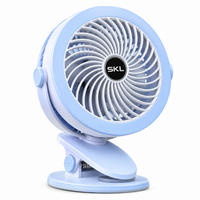 Premium 6-Inch Rechargeable Mini Clip Fan with 5-Speed Modes – Blue