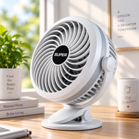 Premium 6-Inch Rechargeable Mini Clip Fan with 5-Speed Modes – White