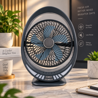 Premium 4000mAh Rechargeable Table Fan with 5-Speed Modes & LED Light – Black