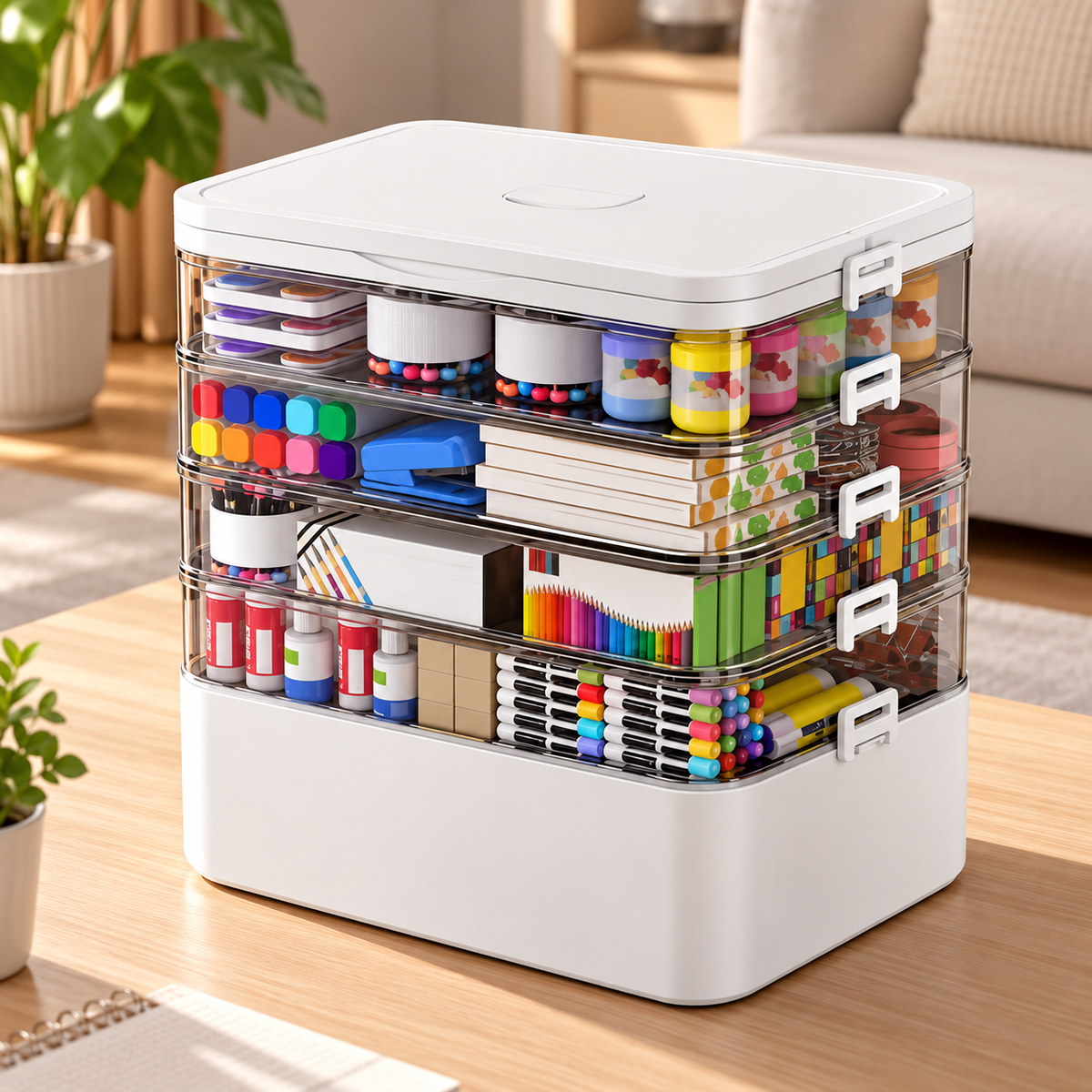 SAMDIYA 5-Door Modular Wardrobe with Hanging Section + 4-Layer Storage Box + Slim 6-Layer Shoe Cabinet | Buy 1 Get 2 Free Combo