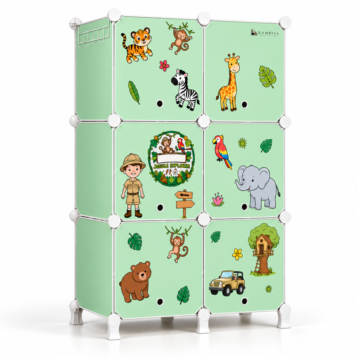 SAMDIYA 6 Door 12 Shelf Kids Wardrobe HS3 - plastic wardrobe