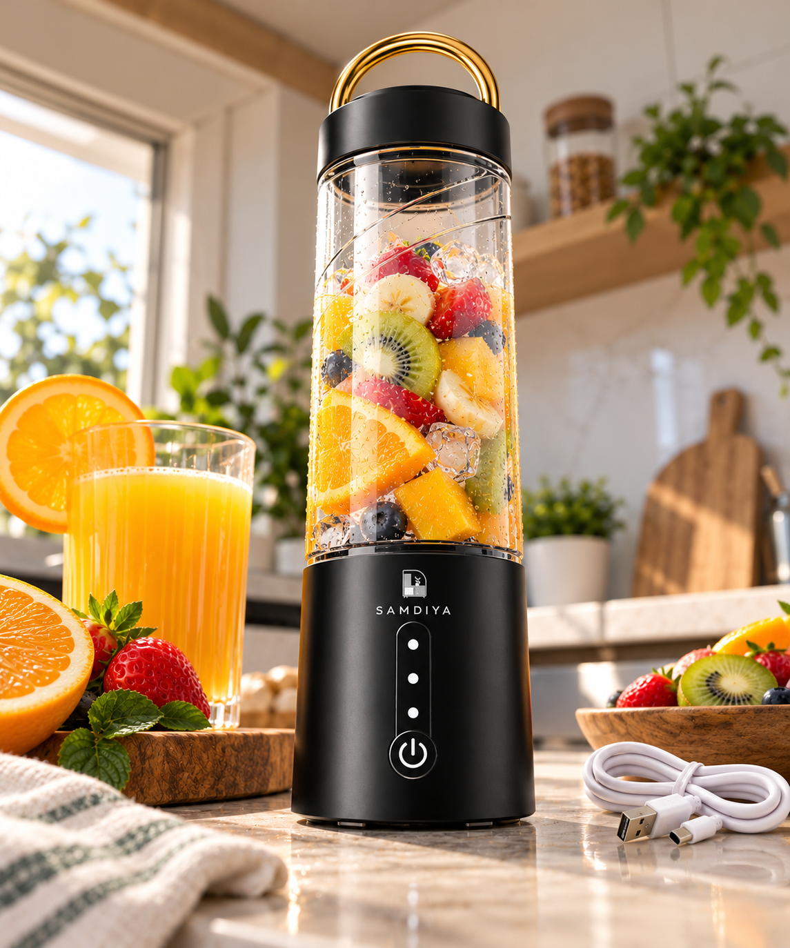 SAMDIYA BDL-011 USB portable juicer black - juicing