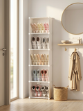 Premium Slim 6-Layer Plastic Shoe Storage Cabinet with Flip Doors – White