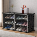 Premium 6-Shelf 2-Door Plastic Shoe Storage Cabinet – Black