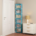 Premium Slim 6-Layer Plastic Shoe Storage Cabinet with Flip Doors – Blue