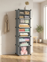 Premium 10-Layer Plastic Shoe Storage Cabinet with Doors – Grey