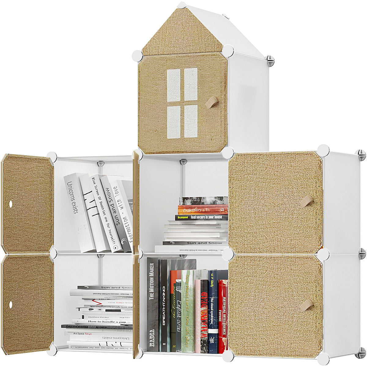 Premium 6-Door 6-Shelf Modular Plastic Wardrobe Cabinet – Brown