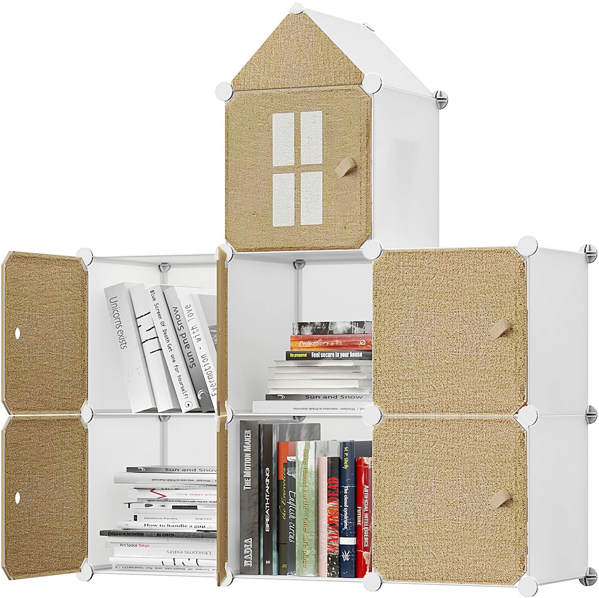 Premium 6-Door 6-Shelf Modular Plastic Wardrobe Cabinet – Brown