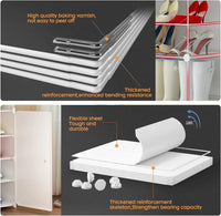 Premium 3-Door 6-Shelf Modular Plastic Shoe Storage Cabinet – White