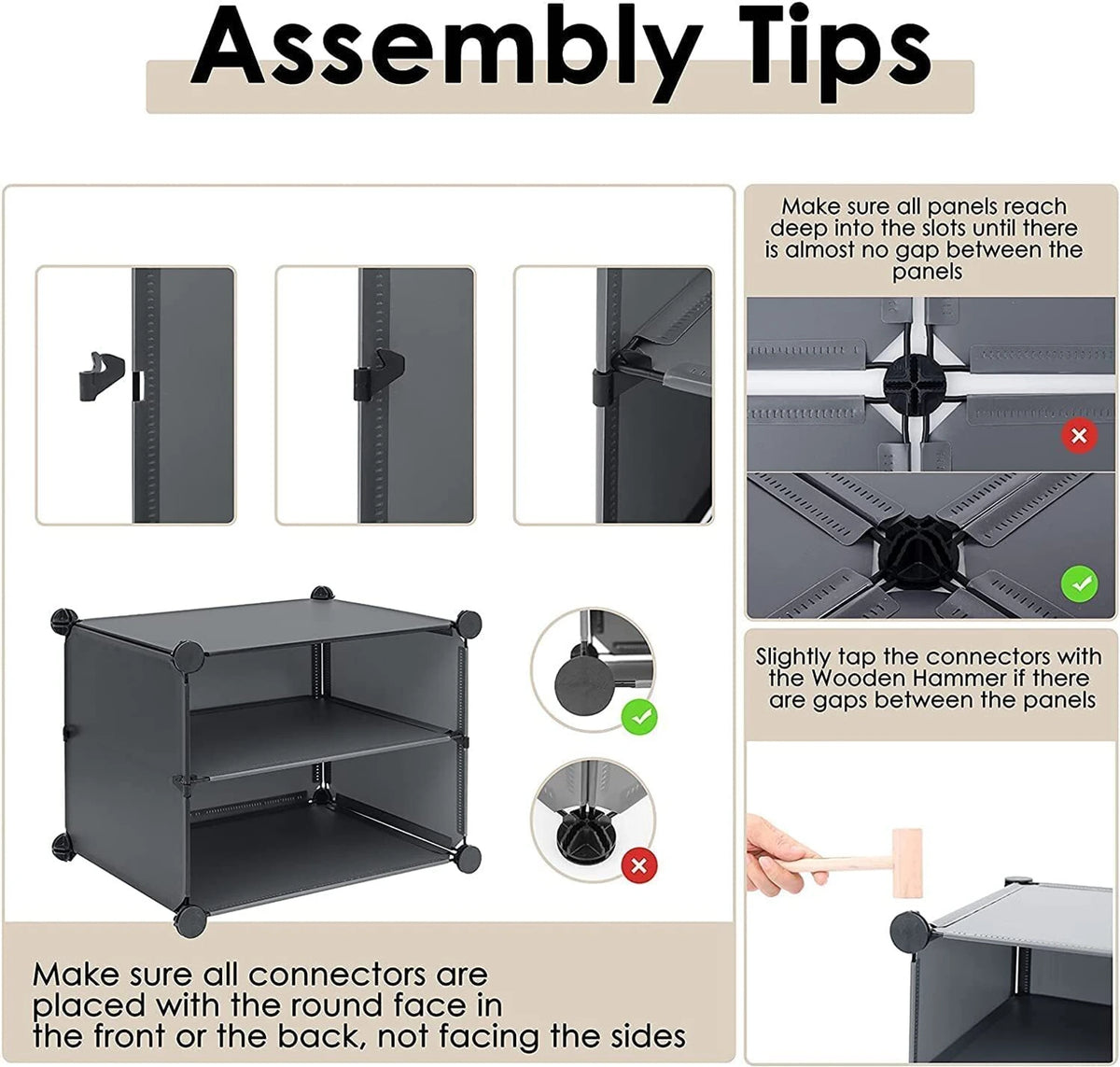 Premium 4-Door 8-Shelf Plastic Shoe Storage Cabinet | Dustproof Modular Shoe Rack | Black