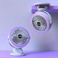Premium 6-Inch Rechargeable Mini Clip Fan with 5-Speed Modes – Purple